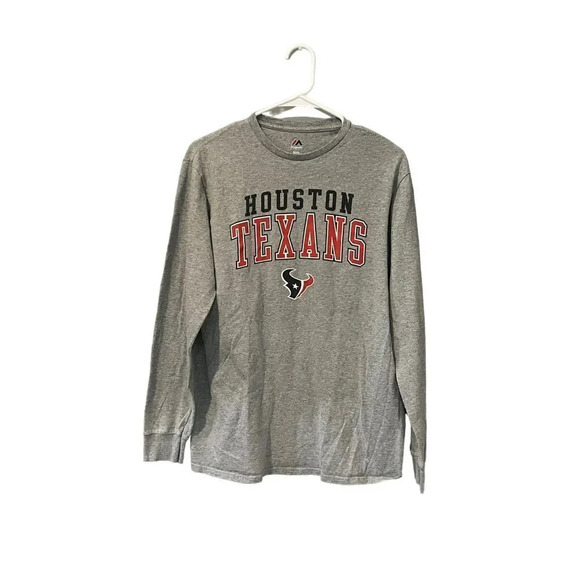 Men's Houston Texans Grey Long Sleeve‎ T Shirt Size Medium - Picture 1 of 3